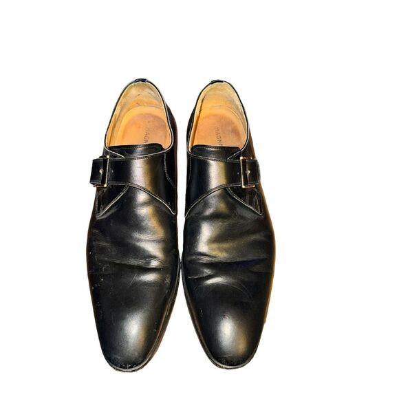Magnanni Monk Strap Loafer Men\'s Size 10.5 M Black Leather Slip On Dress Shoes main image 5